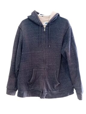 Zip-Up Hooded Sweatshirt in Heathered Gray